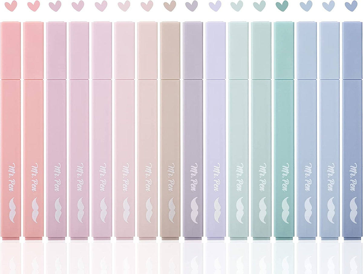 Aesthetic Highlighters, 16 pcs, Chisel Tip, Morandi Colors, No Bleed Bible Highlighter Pastel, Assorted Colors, Cute
