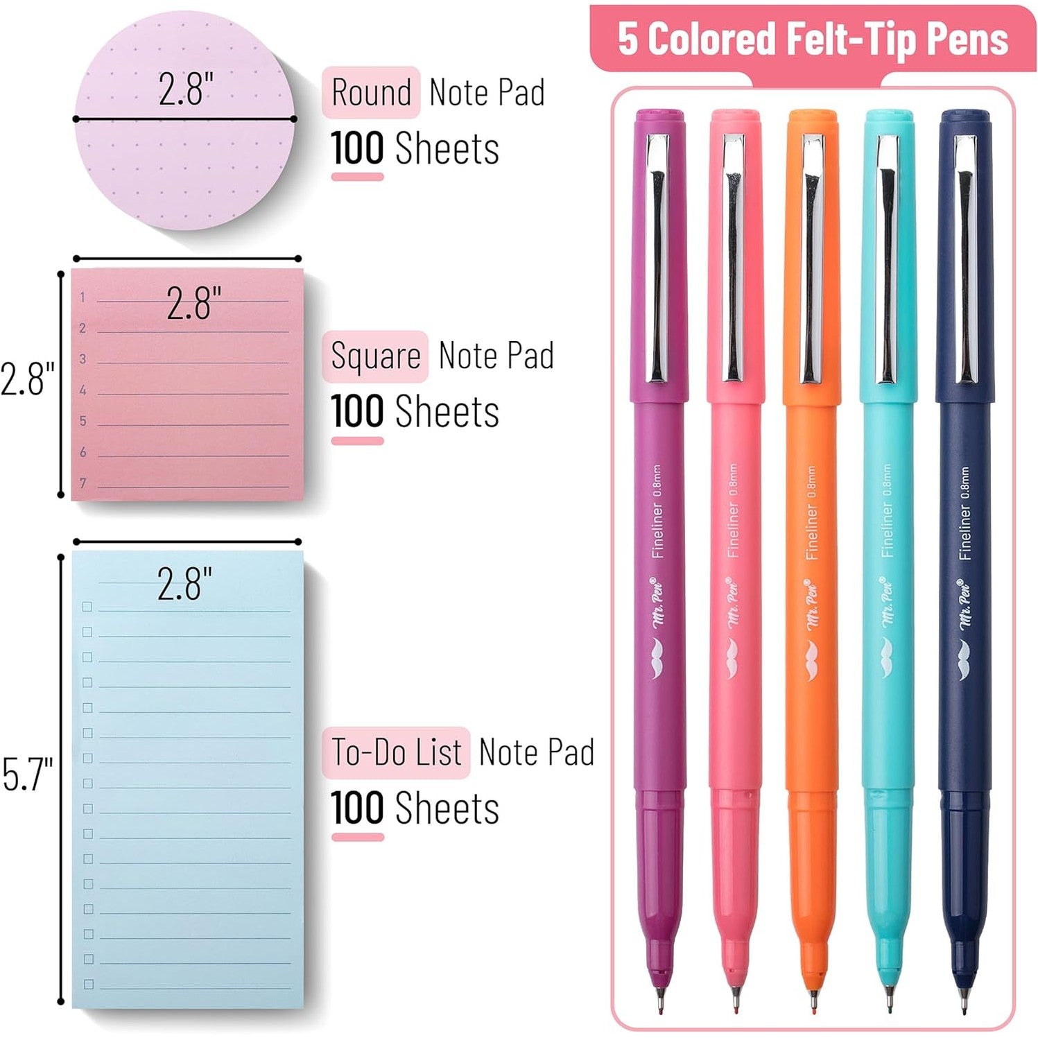 Mr. Pen Sticky Notes Collection: All Styles & Sizes