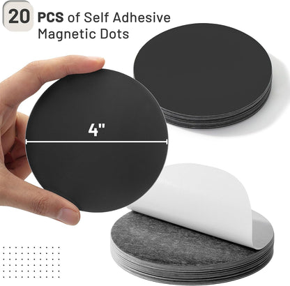Round Magnets with Adhesive Backing, 20 pcs