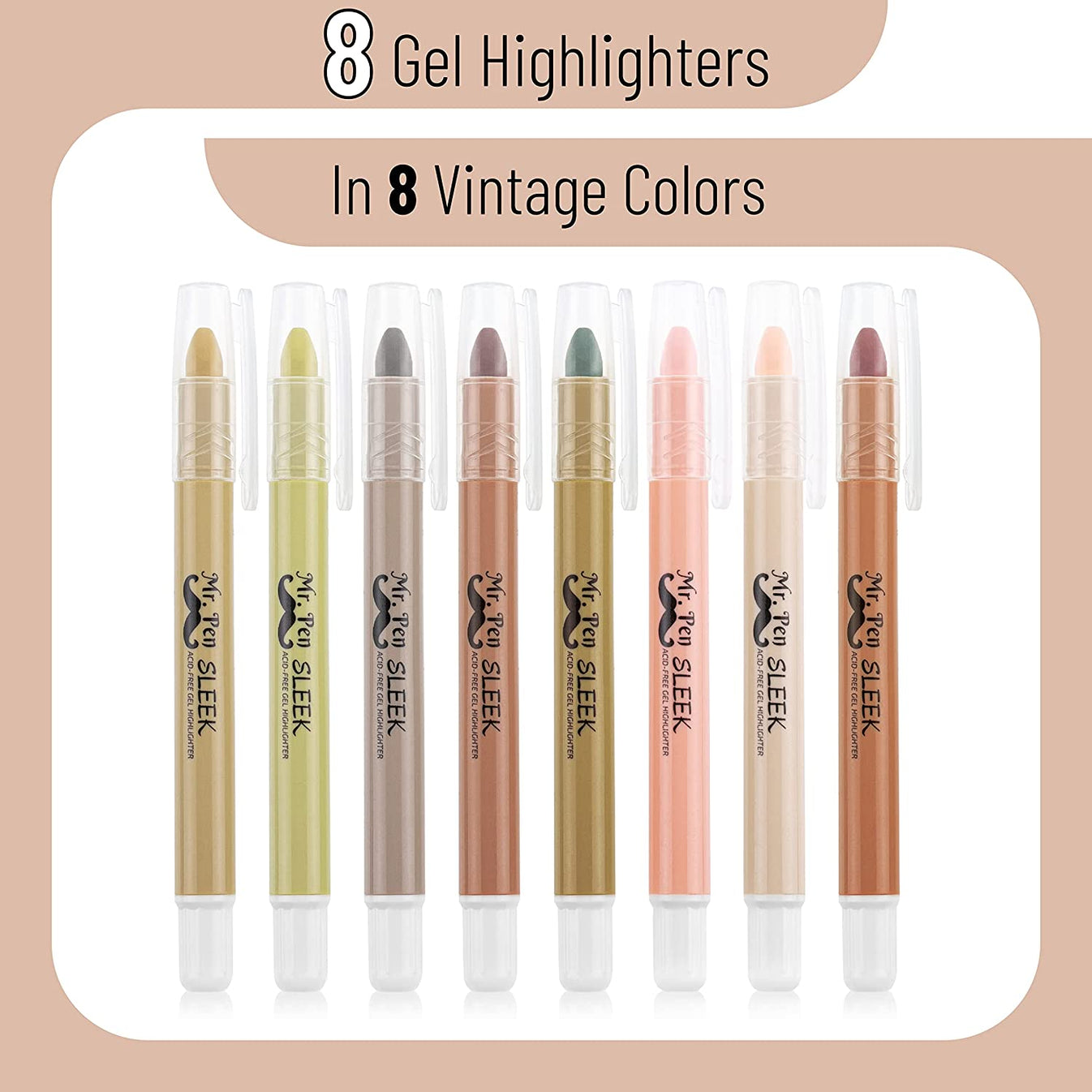Bible Highlighters, Vintage Colors, 8 Pack, Non Bleeding Highlighters