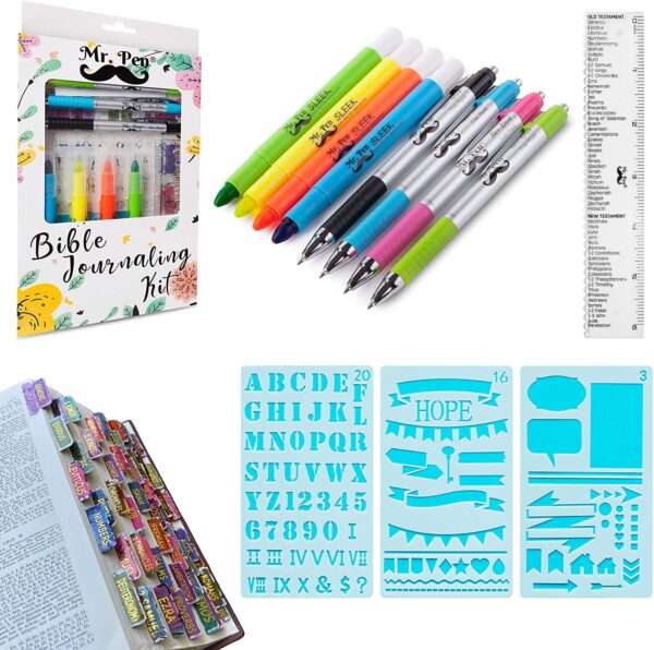bible journaling kit with bible highlighters