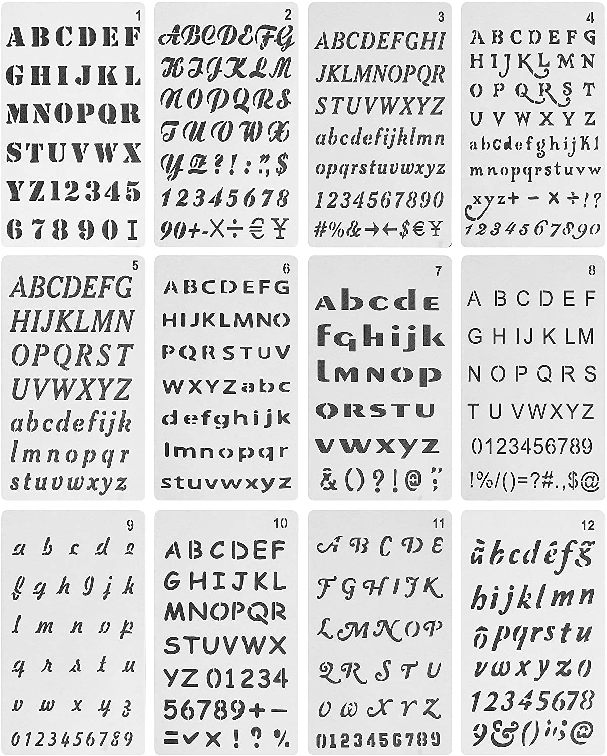 Mr. Pen- Letter Stencils, 12 Pack, 4 x 7 Inch, Alphabet Stencils
