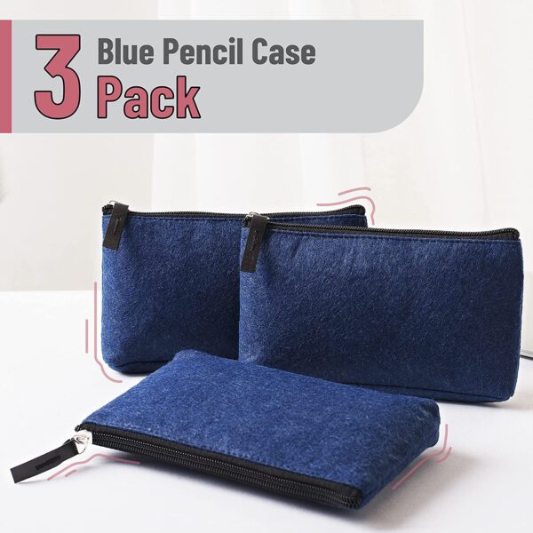 Mr. Pen- Pencil Case, Pencil Pouch, 3 Pack, Blue, Felt Fabric Pencil Case -  Mr. Pen Store