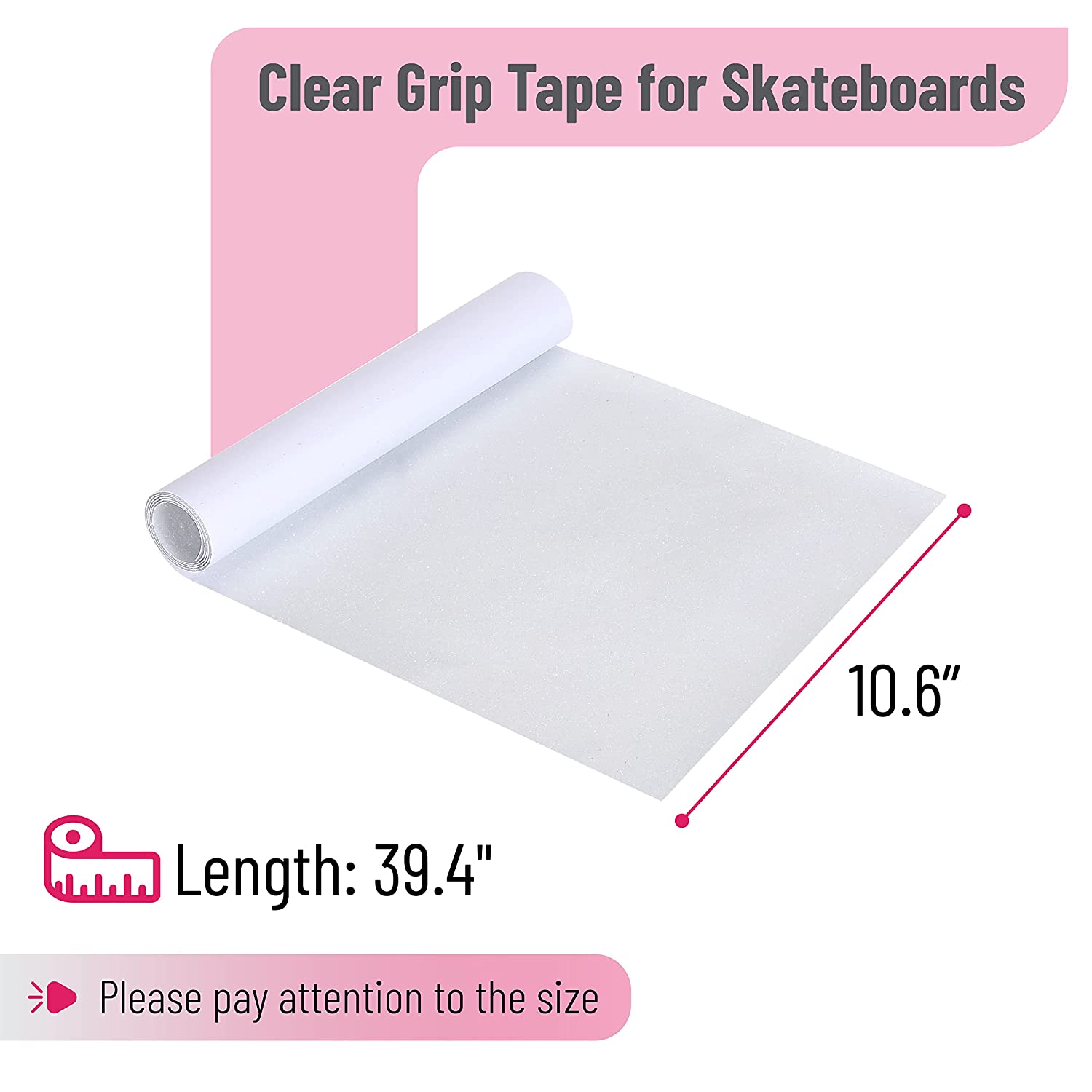 Mr. Pen- Clear Grip Tape for Skateboards, Clear, 39.4 x 10.6, Grip Tape,  Skateboard Grip Tape, Scooter Grip Tape, Skateboard Tape - Mr. Pen Store