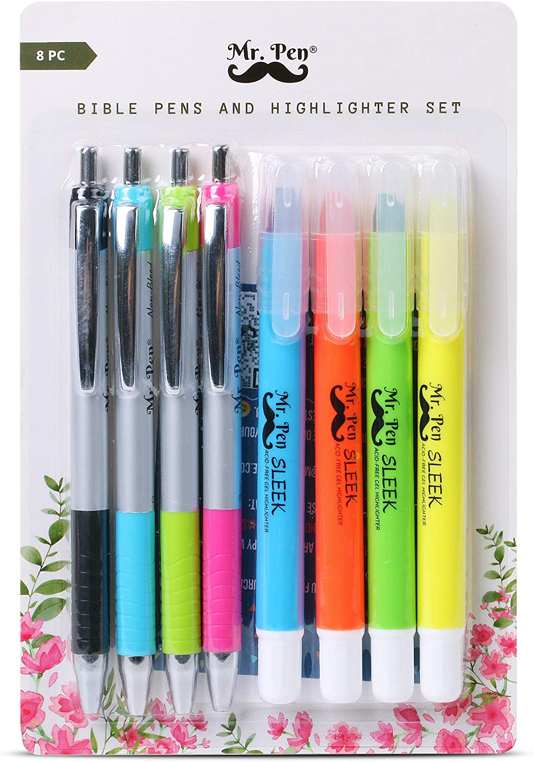 Mr. Pen- Bible Highlighters and Pens No Bleed, 8 Pack - Mr. Pen Store