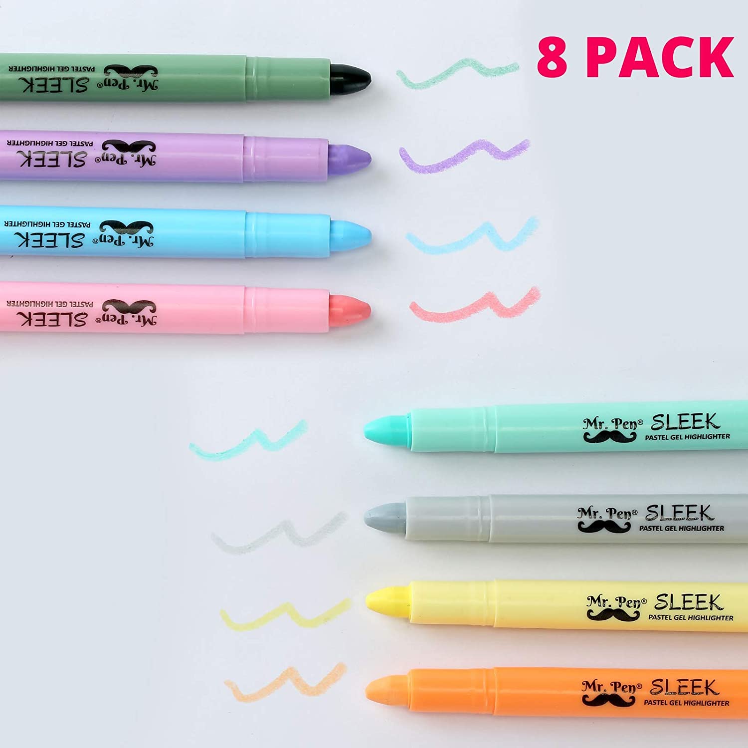 Mr. Pen- Bible Gel Highlighters and Fineliner Pens No Bleed, Pastel Colors, 10 Pack, Bible Journaling Kit, Bible Highlighters and Pens No Bleed, Bible
