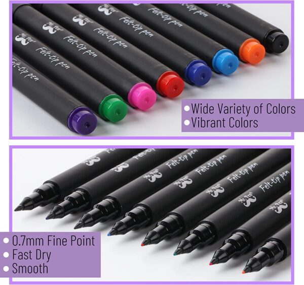 Mr. Pen- Felt Tip Pens, Pens Fine Point, Pack of 8, Fast Dry, No Smear, Colored  Pens, Journaling Pens, Felt Pens, Planner Markers, Planner Pens, Colorful  Pens, Marker Pens, Pens for Bible
