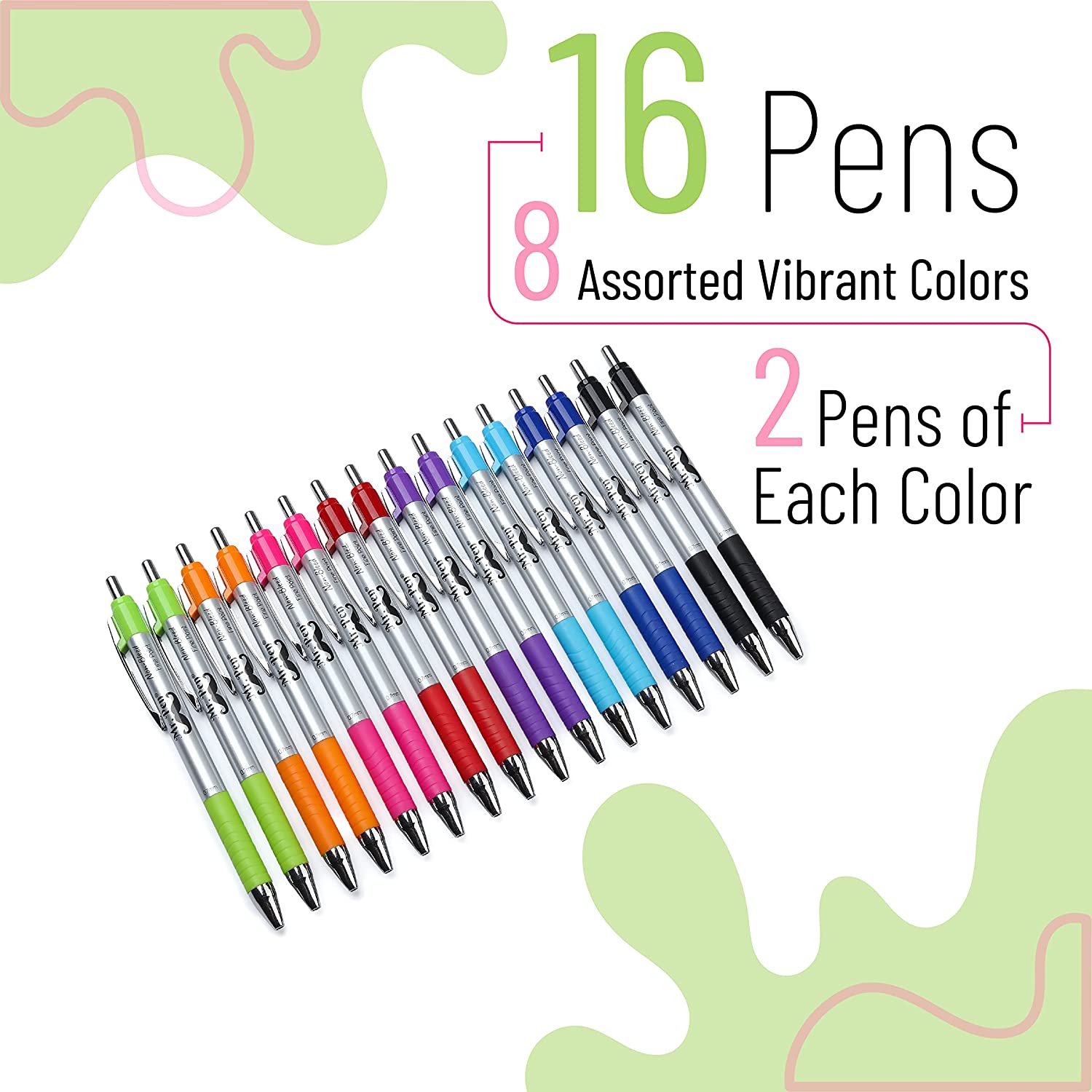 Mr. Pen- Pens, Bible Pens, 16 Pack, Colored Pens, Pens for