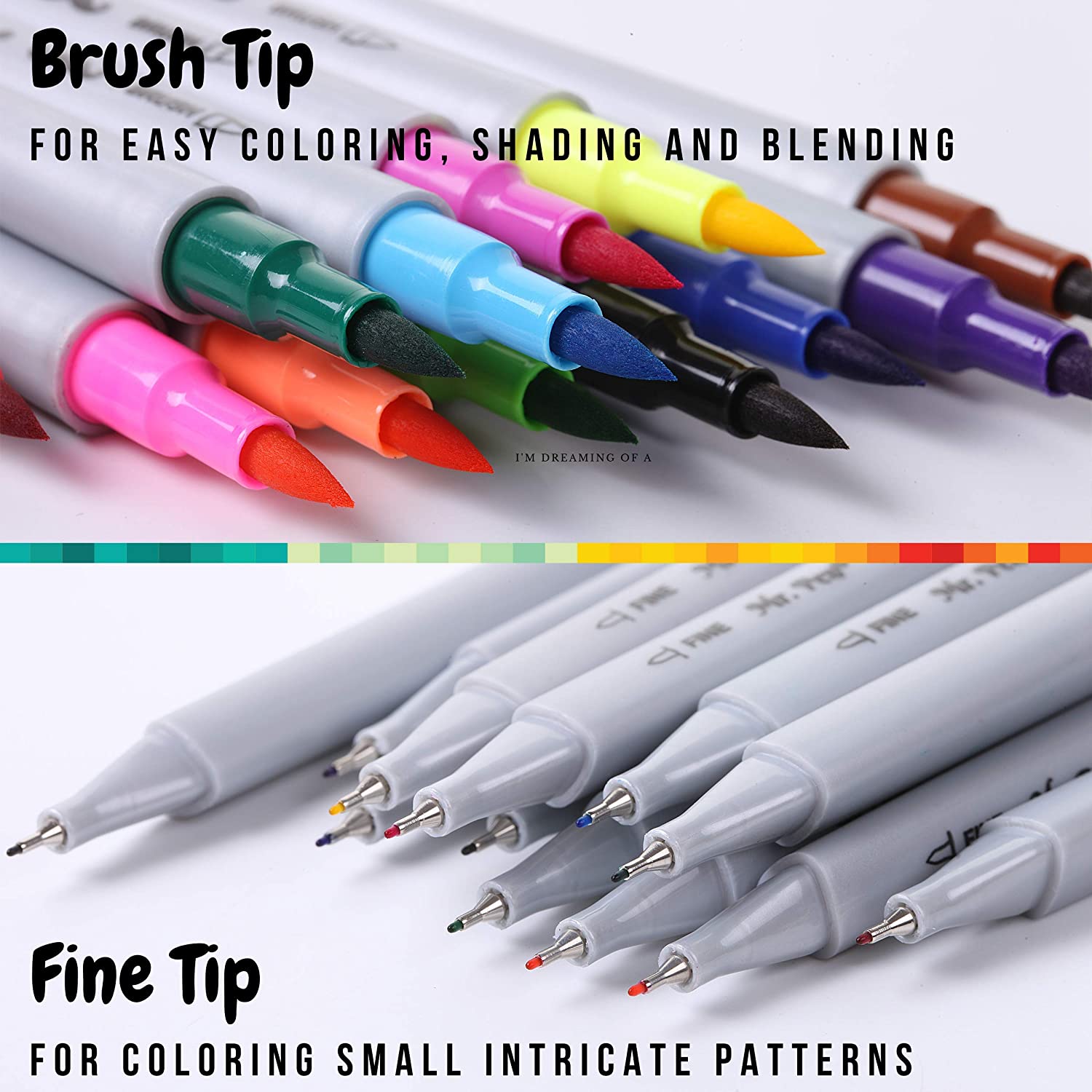 Mr. Pen- Dual Tip Brush Pens, 12 Colors - Mr. Pen Store