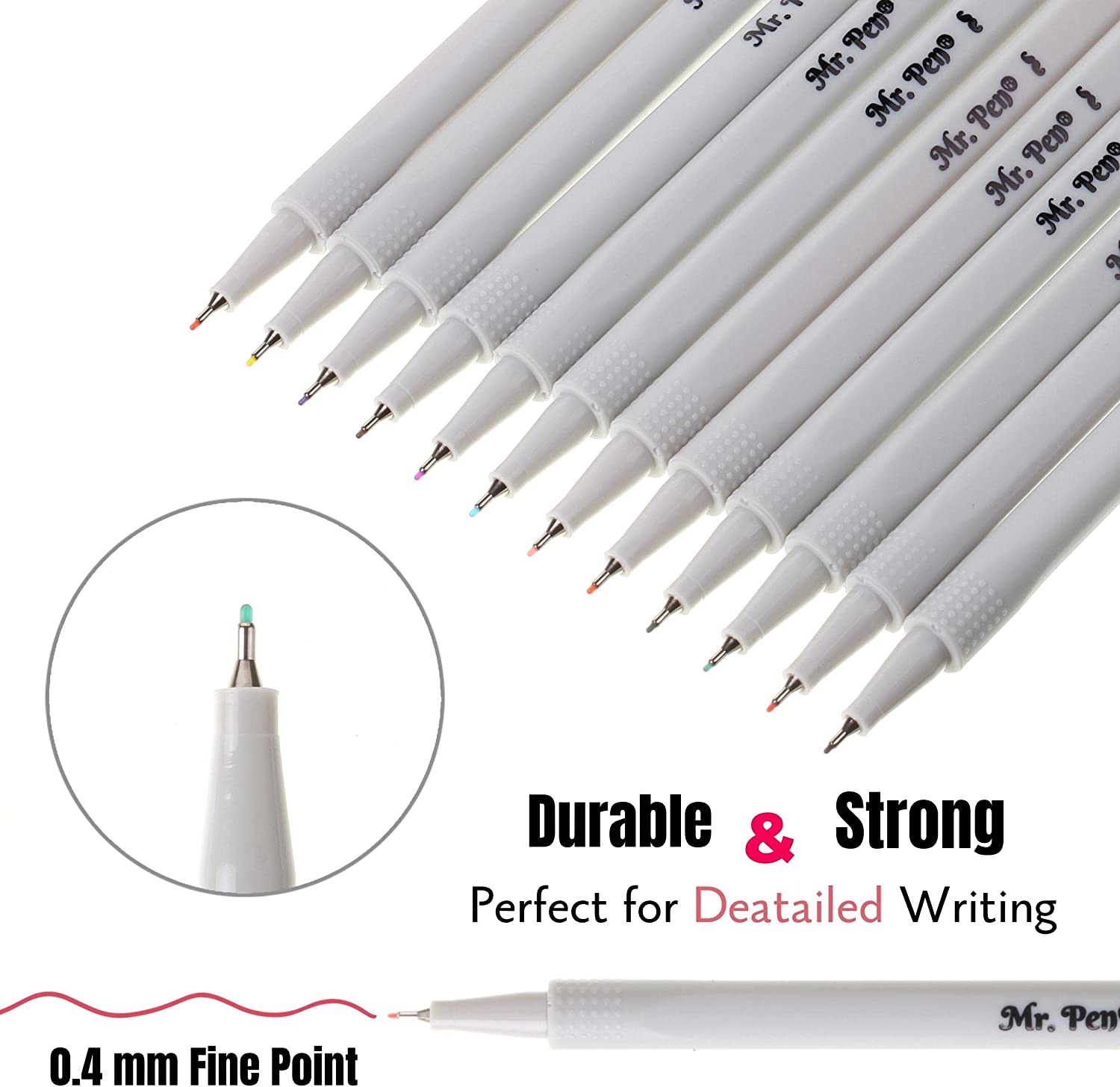 Mr. Pen- Fineliner Pastel Pens, 12 Pack, Pastel Colors, Bible Pens, No  Bleed Fine Point Pen, No Smudge Fine Tip Markers