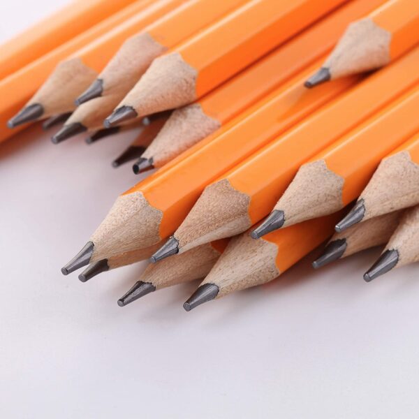 Pencils with sharpener and eraser