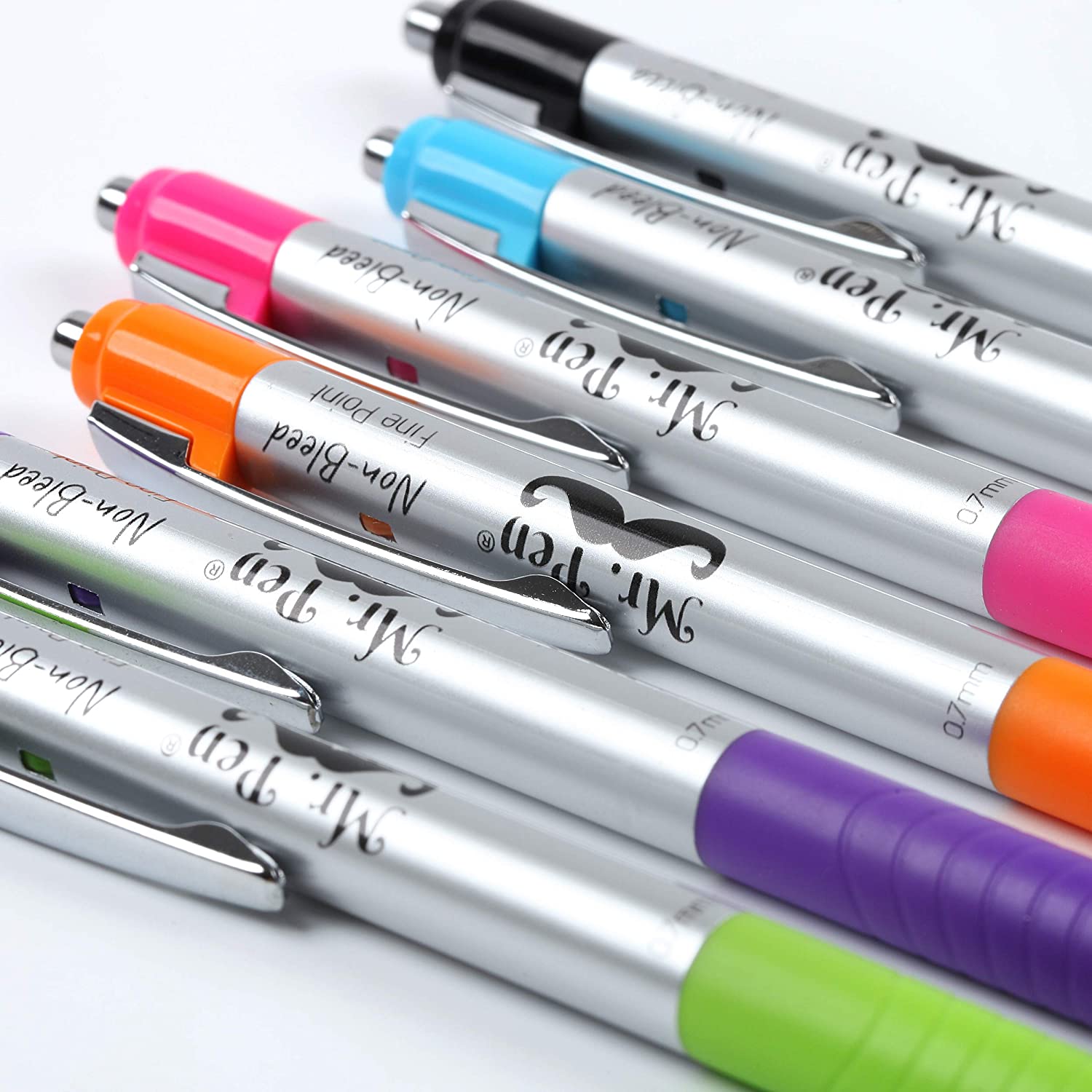Mr. Pen No Bleed Pens, Bible Pens, Fine Tip, Assorted Color, Pack of 6