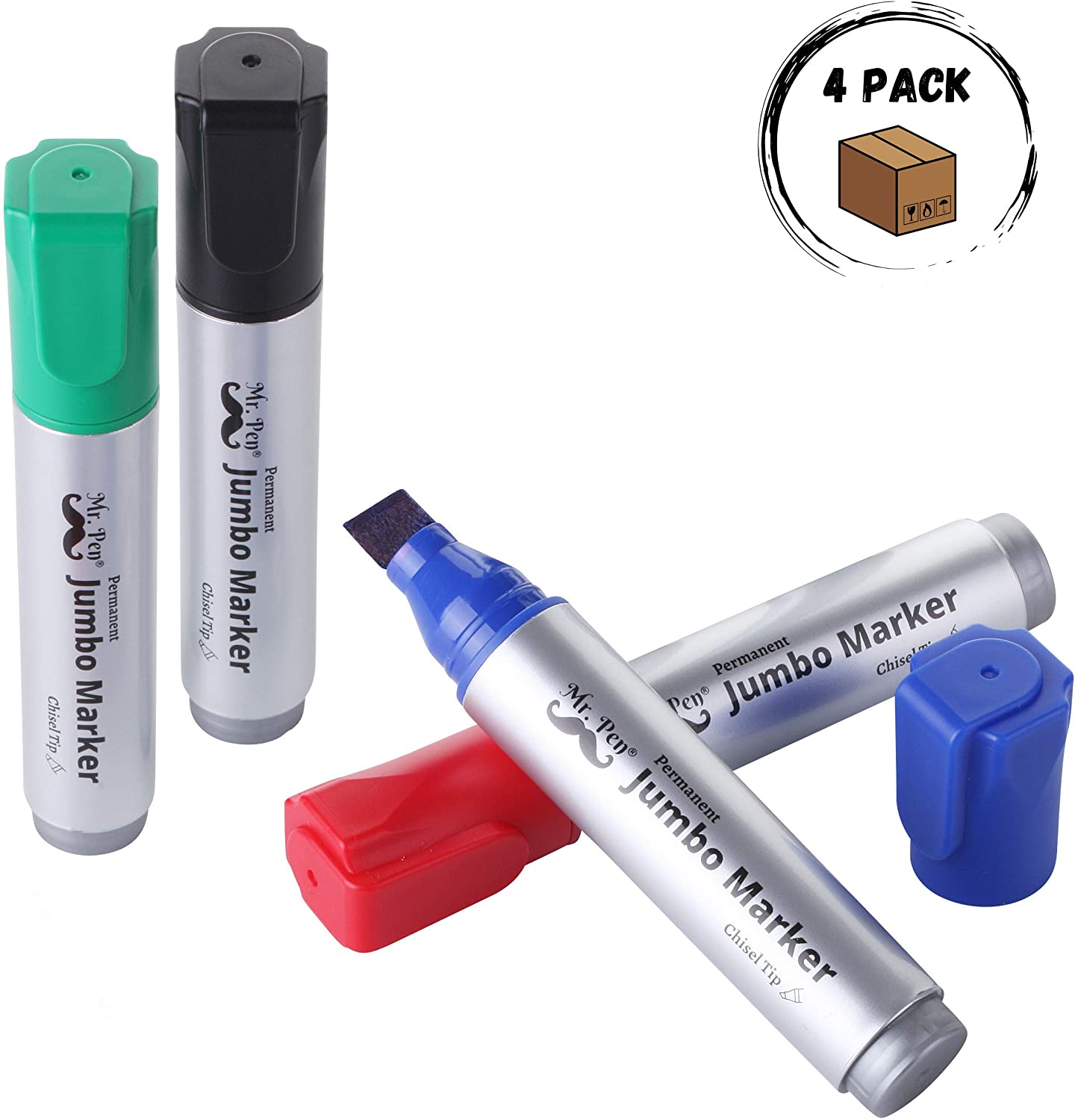 Mr. Pen- Jumbo Permanent Markers, 4 Pack, Assorted Color - Mr. Pen