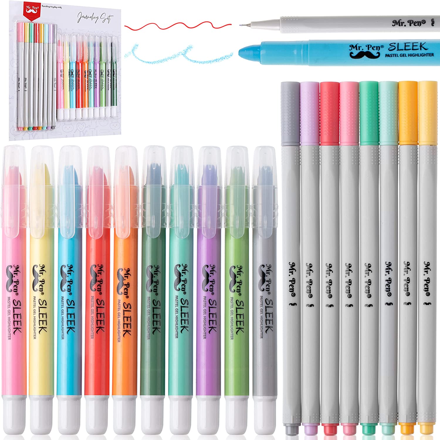  Mr Pen- Bible Highlighters And Pens No Bleed, 8 Pack,  Pastel, Gel Highlighters, Bible Pens No Bleed Through, Bible Highlighters  No Bleed, Bible Journaling Kit, Bible Pens And Highlighters No