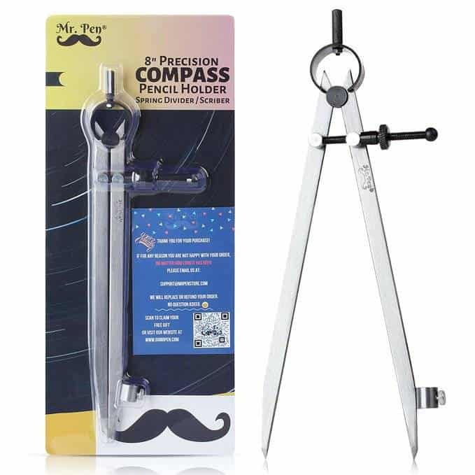 Mr. Pen- Adjustable Divider Leather Compass, 8 inch, Lockable Metal Wing  Divider Compass, Metal Compass, Wing Dividers for Leather, Woodworking