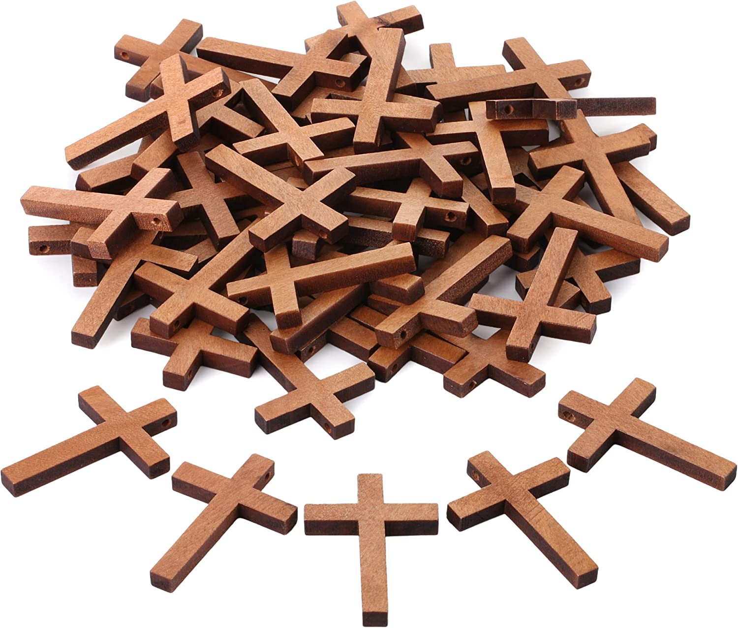 Mr. Pen- Wooden Crosses, 1.2 x 1.75 Inches, 50 Pack, Small Wooden Crosses,  Wood Crosses for Crafts, Small Cross Pendant