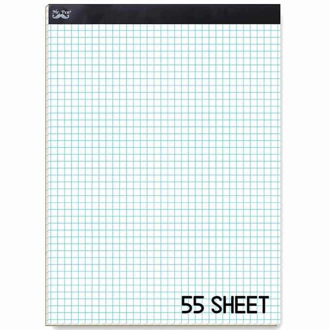Mr. Pen Graph Paper, 5x5 (5 Squares per inch), 11x8.5 Engineering Graph  Paper Pad, 55 Sheet - Mr. Pen Store