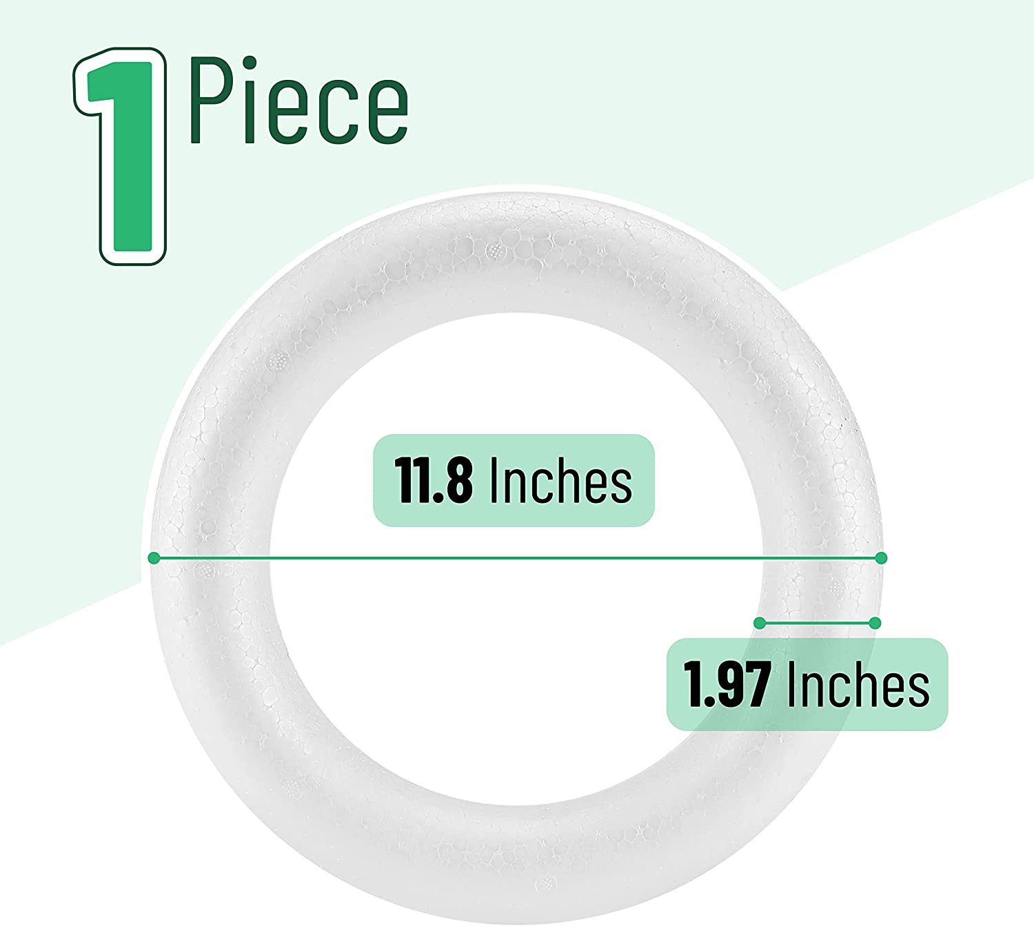 MAHIONG 3 Pack 12 Inch Craft Foam Wreath, 2 Inch Thick White Polystyrene  Foam Circles Ring, Round Styrofoam Wreath Form for Crafts DIY Arts Floral