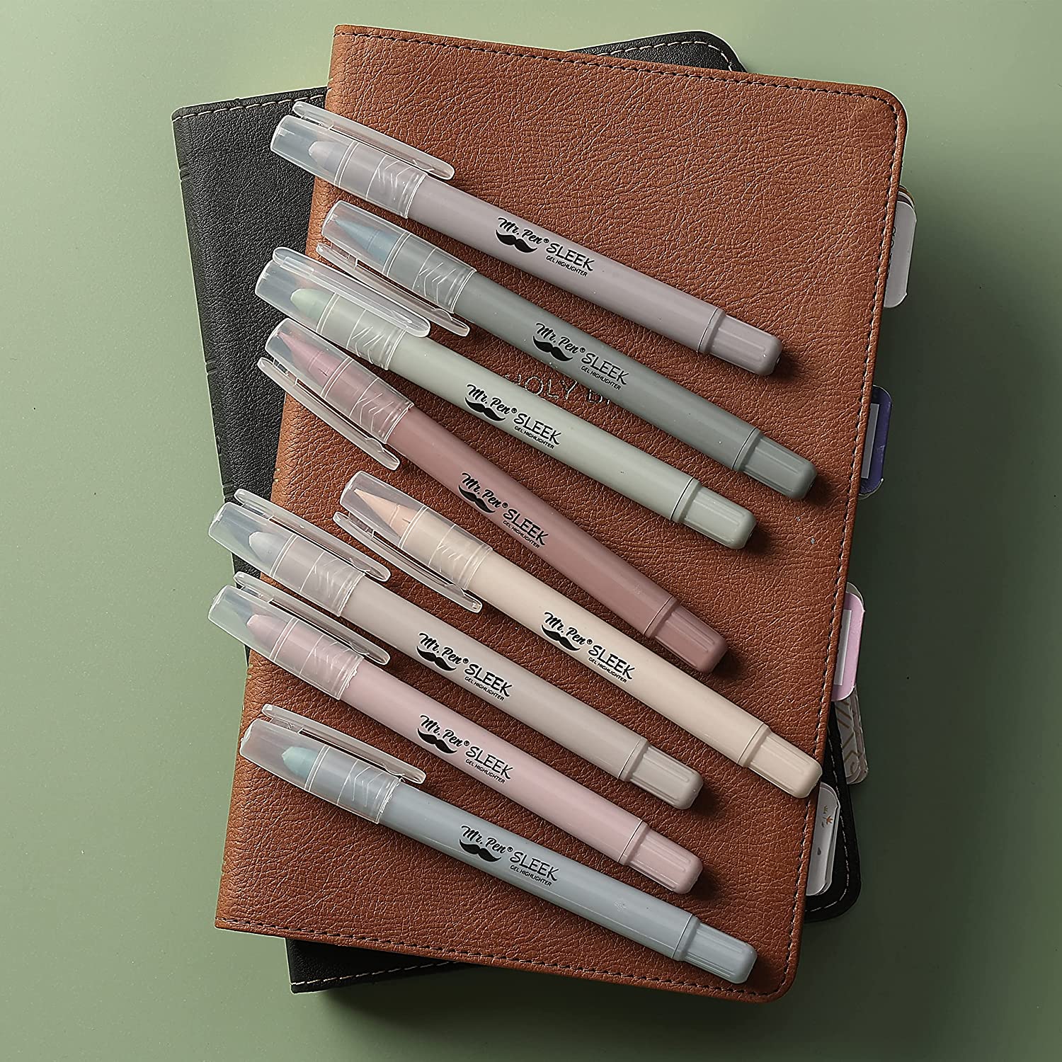 Mr. Pen- Retractable Gel Pens, 6 Pack, Morandi Barrels, Black