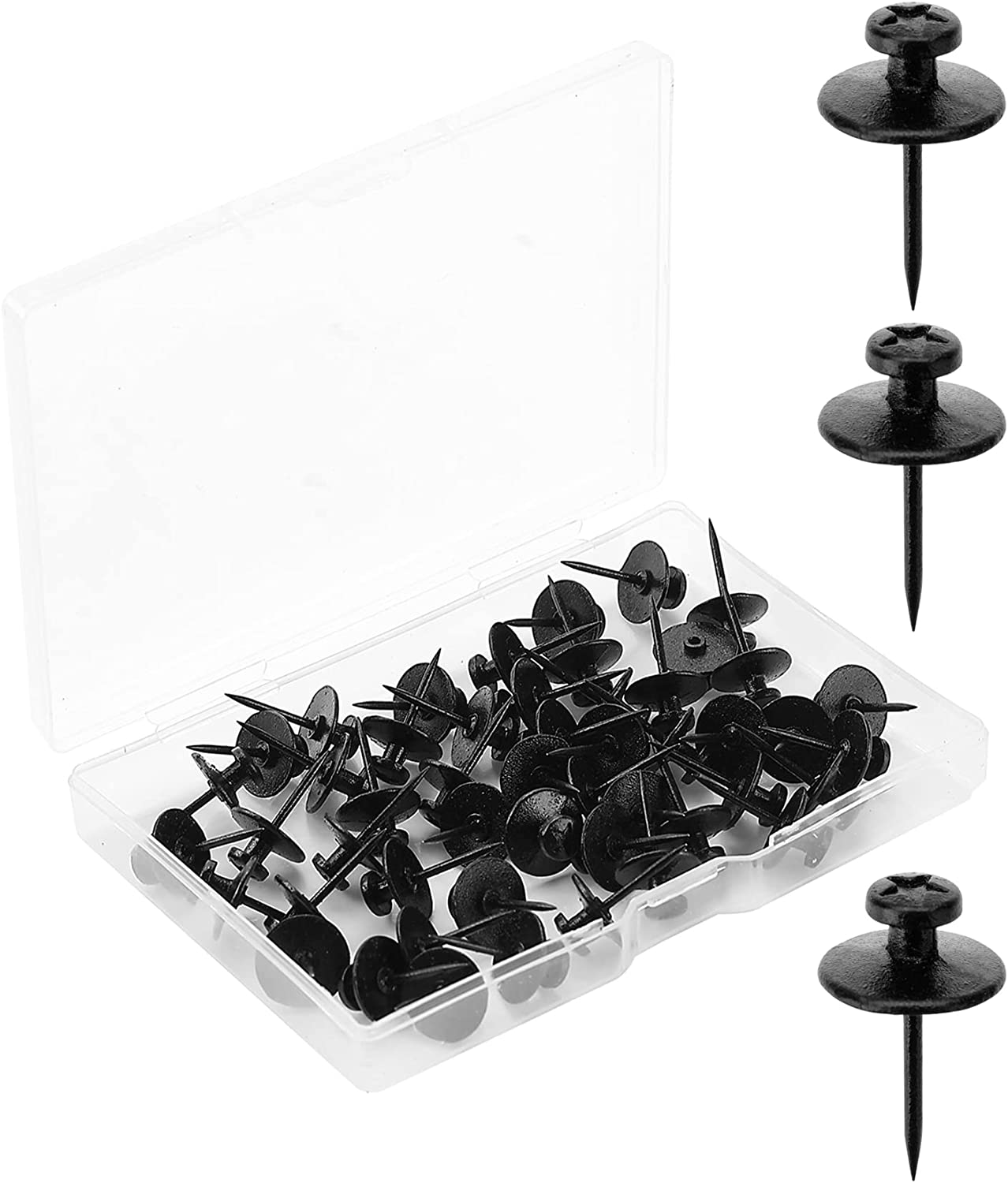 Mr. Pen- Double Headed Picture Hanging Nails, 50 Pack, Black