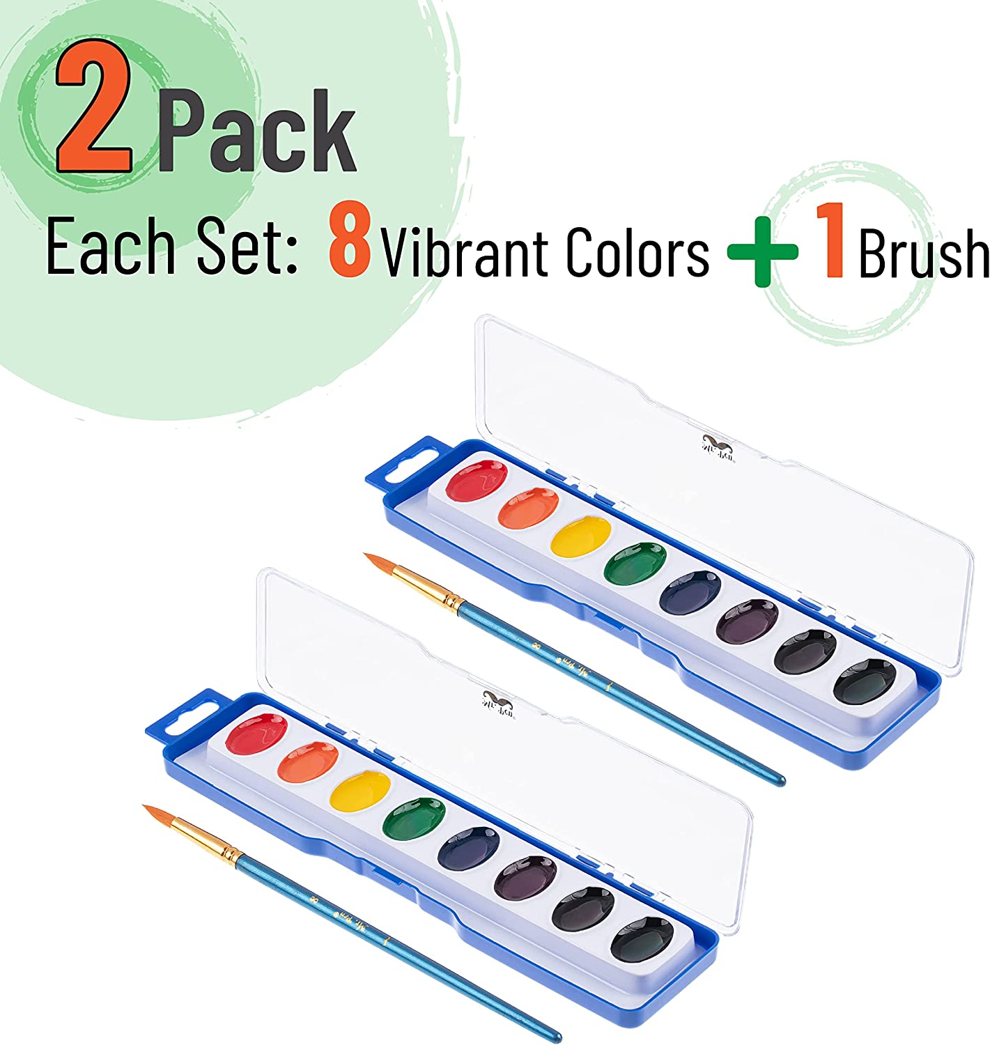 Crayola Washable Watercolors Paint Set 8 Colors Each With Brush