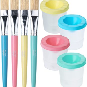 Mr. Pen No Spill Paint Cups with Colored Lids, 4 pieces