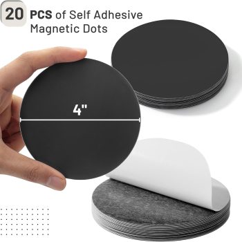 Round Magnets with Adhesive Backing, 20 Pieces